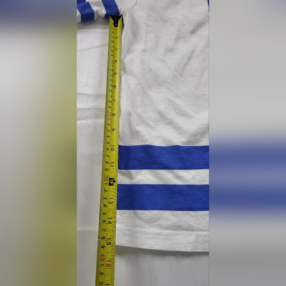 NHL White T-shirt Bud Light Of The Nordiques de W/ Blue Stripes - Picture 13 of 16